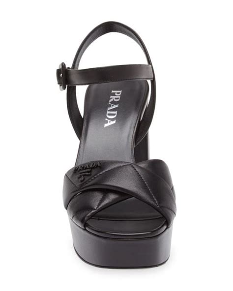 prada black velvet sandals|Prada diagram platform sandal.